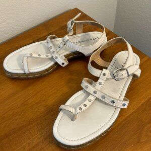 Via Spiga Sz 9 White Strappy Sandals